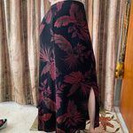 Chadwick's Vintage Floral Black And Red Flowy Maxi Skirt Super Stretchy Material Medium Photo 4