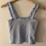 Hollister  Baby Blue Smocked Ruffle Crop Tank Top Photo 0