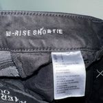 American Eagle  Super Super Stretch High Rise Black Denim Shortie Shorts Cutoff Photo 4