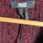 Paige NEW Nanari Metallic Cable Knit V-Neck Cardigan in Burgundy Sparkle Photo 6