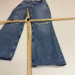 ZARA  Jeans Womens Size 6 Blue Wide Leg Distressed Ripped Denim Flare High Rise Photo 7