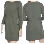 Athleta Studio Cinch Tie Waist Sweatshirt Mini Dress Green Size Small Photo 1