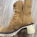Source Unknown Tan Suede Lace-Up Ankle Boots Photo 8