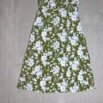 Monteau Los Angeles Chartreuse Green and White Floral Midi Dress - Medium Photo 8