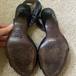 Loewe Authentic wrap ankle woven kitten heel sandals black leather Photo 5