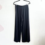 Tadashi Shoji  Women's XL Black Mesh Overlay Palazzo Wide Leg High Rise Pants Photo 1