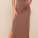 (NWT) Lulus Brown Ruched Maxi Dress Size XL Photo 0