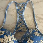 Hot Water  ladies blue floral bikini top size medium Photo 1