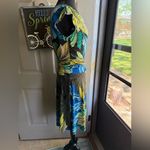 Y2K En Focus Studio gathered drop hem floral short sleeve dress, size 10 Black Photo 5