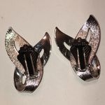 Sarah Coventry Vintage Silver Tone Clip On Earrings & Brooch Shoulder Pin Set Photo 6