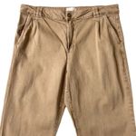 Sézane Sezane Manu Wide Leg Low Rise Pleated Trousers in Coffee Tan Size 46 FR 14 US Photo 2