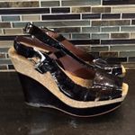 Anthropologie No. 704b patent bronze cork wedge sandal 39.5 Women’s Size 9.5 Photo 3