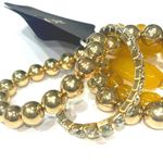 Noir Bracelet Bundle 5Pc Bubble Beads Fashion Jewelry Gold and Amber Tone Set Photo 2