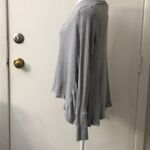 Free People We The Free Gray Waffle Knit Thermal Raw Hem S Oversized Twilight Photo 4