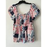 No Boundaries Y2K Babydoll Patchwork Peasant Top Square Neck Smocked Floral Paisley Boho XXXL‎ Photo 2