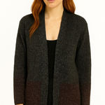 Karen Scott charcoal n red oversized cardigan Photo 0