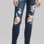 Wild Fable NWT Womens Distressed Dark Rinse High Rise Skinny Jeans - Sz 0 (25”) Photo 0