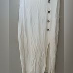 Vintage 90s Mark Farrel White Button Zip Slit Short Sleeve Dress, Size 9/10 Photo 2