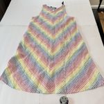 Lands' End  Rainbow‎ Chevron Stripe Linen Sleeveless Shift Dress MEDIUM Pride Photo 13
