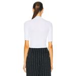 Enza Costa Silk Rib Cropped Half Sleeve Mock Neck Top in White Small New womens Photo 2