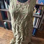 April Cornell vintage embroidered floral jumper dress Green Size L Photo 0