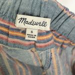 Madewell Houston Side Button Pull On Crop Pants Blue Rainbow Stripe S Photo 7