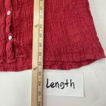 Tahari 100% Linen Button Up Top European Flax Long Sleeve Coral Red Women Medium Photo 8