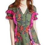 Tanya Taylor  Dress Womens 4 Rhett Falling Floral Print Silk Mini Ruffles Photo 8