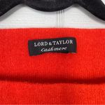 Lord & Taylor Cashmere Sweater Bright Orange 3/4 Sleeves Front Pockets Boat Neck Photo 3