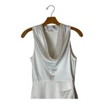 Milly Dress Women 0 White Satin Sleeveless Cowl Neck Nia Mini Bridal Party Photo 3