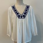Velvet By Graham And Spencer Velvet By G&S Embroidered Gauzy Peasant Top 331 Photo 0