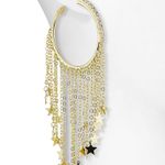 Anthropologie New Stella & Ruby Crystal Star cascading chain fringe statement Hoop earring Photo 2