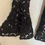Free People  Back to Black Crochet Lace Bell Sleeve Mini Dress Black Size 2 Photo 12