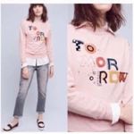 Anthropologie Postmark Pink Tomorrow Mixed Media Sweatshirt Photo 1