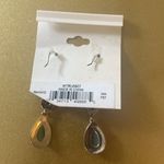 Trifari  Bronze and Green Dangle Earrings with Teardrop Design, Hook Backing Photo 2