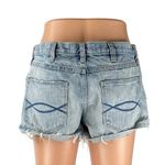 Abercrombie & Fitch  Women's Blue High Waist Distressed Patcworks Denim Shorts 6 Photo 2