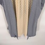 LOGO Cardigan Vest Womens XL Blue Cotton Cream‎ Swiss Dot Lace Photo 8