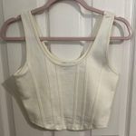 Hunter White  and Brown Cropped Tank Top Photo 0