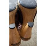 Michael Kors  Leather Studd Wood clogs Luggage Brown Platform Heels Womens Size 4 Photo 7