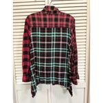 Blair  Flannel Shirt Red/Multi Plaid Long Sleeve Shark Hem Size XL Button Up‎ Photo 4