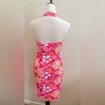 SheIn  NWOT Pink and Orange Backless Dress Vibrant Floral Photo 2