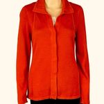 Eileen Fisher Organic Cotton dark orange red snap Cardigan Sweater Petite Small Photo 2