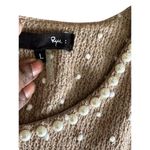 Anthropologie Y2K RYU Women's Knit Lace Tulle Pearls  Belted  Dress Coquette Sz L Photo 3