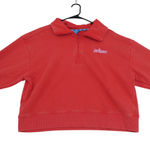 Prince Red Quarter Zip Collared Sweatshirt Women's Cropped Casual Sporty Size XXL Photo 0