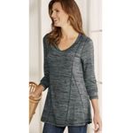 Soft Surroundings  Tunic Top Womens Medium Grey Heathered V Neck Long Sleeve Photo 0