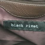 Black Rivet Womens Shoulder Bag Brown Leather Tweed Purse Buckle Strap Handbag Photo 6