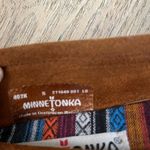 Minnetonka  Kilty Suede Moccasins Arizona Print Tan Brown Women’s 5 Photo 7