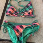 Arizona Jeans Arizona Jean Company Plaid Bikini Set - Green and Pink Photo 0