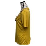 Loft Mustard Yellow Ruffle Scoop Neck Short Sleeve Top Size M Photo 3