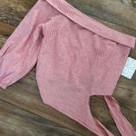 Free People  NWT Pink Get Down Striped One Shoulder Top with tie detail. Photo 4